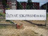 Garden sign: Youth are being imprisoned in Iraq