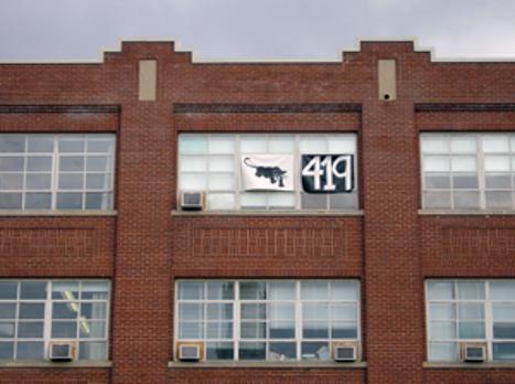 Black Panther and 419 Banners hung on MICA's Fox Building