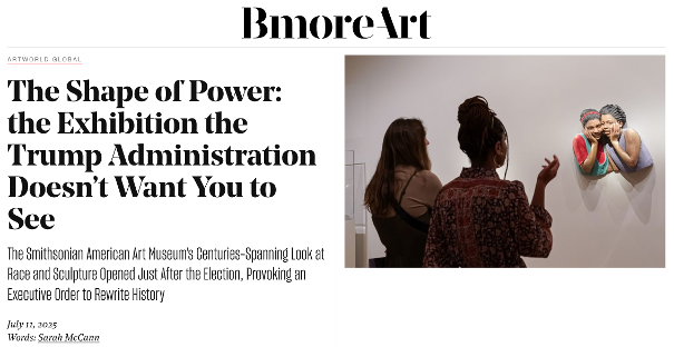 Screen shot of Bmore Art Article, 